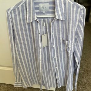 Rails Charli Rhone Stripe button down shirt. Size medium. New with tags.